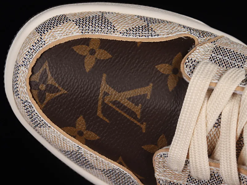 All categories Air Jordan Jordan series basketball shoes Air Jordan 1 Low gift box version Donkey brand x Air Jordan 1 Low OG Custom "Damier Azur/Brown/LV Monogram" AJ1 Joe 1 joint model classic low-top cultural versatile casual sports basketball shoes